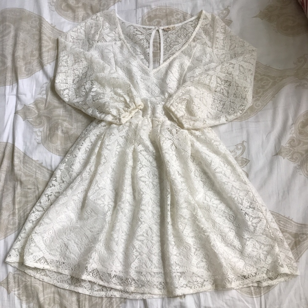 White Hollister Dress Eyelet Lace